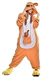 NEWCOSPLAY Unisex Onesies Pajamas Kigurumi Cosplay Sleepsuit Costume (M, Kangaroo)