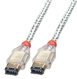 LINDY Premium FireWire Cable 6 Pin Male to 6 Pin Male (Transparent), 1m