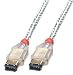 LINDY Premium FireWire Cable 6 Pin Male to 6 Pin Male (Transparent), 3m