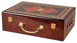 Glossy Wooden Poker Chip Case - Holds 500 Chips, 2 Decks of Playing Cards and Dice