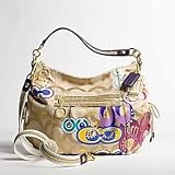 Coach Signature Applique Jazzy Shoulder Hobo Bag Handbag Purse 15311 Multi