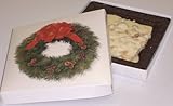 Scott's Cakes 1 lb. White Chocolate Cashew Bark in a Wreath Box