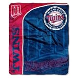 Minnesota Twins 50" x 60" Micro Raschel Throw Polyester Binding Graphic Background Durability