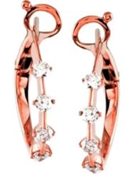 1/2 ct tw Diamond Hoop Earrings in 14k Rose Gold