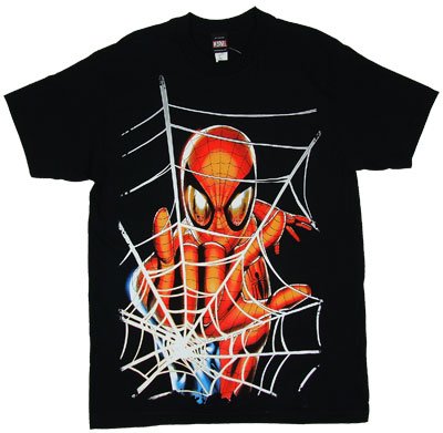  MARVEL SPIDERMAN "JUMBO WEB" Licensed Black Cotton Tee