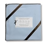 SwaddleDesigns Ultimate Receiving Blanket  - Solid Pastel - Pastel Blue with Chocolate Brown Trim