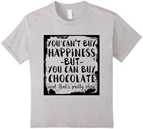 Kids Happiness Chocolate T-Shirt Tee Men Women Kids Size 8 Silver