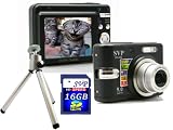 SVP DC-936-Black 9MP 3x Optical Zoom 2.4 LCD Face / Smile Detection Digital Camera (Free-16GB SDHC Memory Card, a Sturdy Tripod)