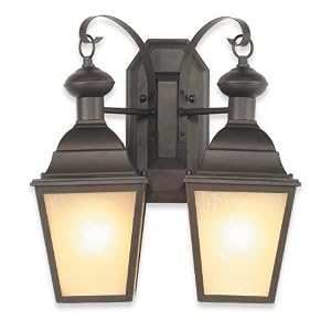 Royce Lighting RLC1236ES 2-23 Outdoor Twin Lantern Oil Rubbed Bronze with Frosted Globes by Royce Lighting