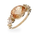 Eve's Addiction Tessa's Champagne & Diamond CZ Gold Ring