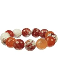 Rustic Agate Bead Stretch Bracelet 7.5"