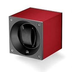 Swiss Kubik Single Watch Winder - Red Anodized Aluminum