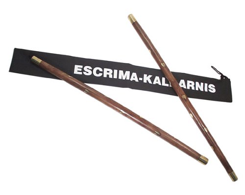 Escrima Kali Arnis Stick Set: Rosewood Inlay (2 stks+case)