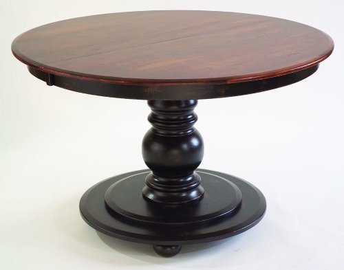 Hudson Large Round/Oval Pedestal Dining Table by Conrad Grebel - Solid Oak - Antique Brown finish (M7248TB)