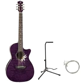 Luna Flora Series FLO Full Size Acoustic Guitar Combo with AB Gig Bag, Stand, and Strings - Passion... by 