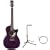 Luna Flora Series FLO Full Size Acoustic Guitar Combo with AB Gig Bag, Stand, and Strings - "Passion Flower" Transparent Purple