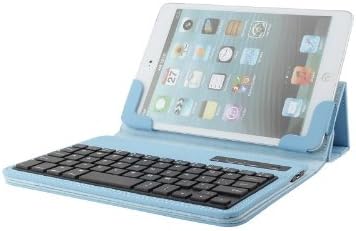 Lovelifemall Universal 7-8 Inch Tablet Portfolio Leather Case W/ Detachable Bluetooth Keyboard for Samsung Galaxy Note 8.0 / Tab 2 7.0 / Tab 3 7.0 / Tab 4 7.0 / Tab 3 Lite 7 / Tab 3 8.0 / Tab 4 8.0 / Tab Pro 8.4 / Tab S 8.4 / Acer A1-810 / W3-810 / iPad Mini / New iPad Mini Retina Display / Asus Memo Pad HD 7 / Dell Venue 8 Pro / Nexus 7 / Nexus 7 HD Support Android / IOS / Windows Systems (Blue)