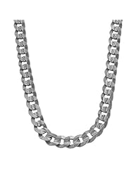 Rhodiumplated Sterling Silver 5.4-mm Flat Curb Link Chain (18 Inch)