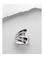 Black Resin Reconstructed stones Ring In 92.5 Sterling Silver