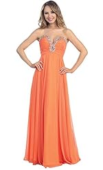 Strapless Beaded Crystal Crystals Chiffon/Silk Evening Dress 