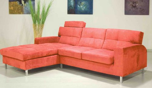 NEW 2PCS MICROFIBER MODERN SECTIONAL SOFA SET, ITEM#4138-BROWN