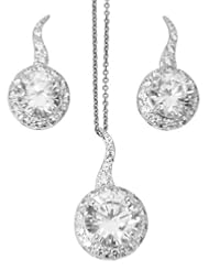 Zirconia By Debbie 925 Silver Clear Cz Drop Set