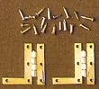 Dollhouse Miniature Brass HL Hinges with Nails