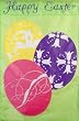 "Happy Easter" Eggs Nouveau Regular Size Applique House Flag