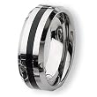 Tungsten Carbide Ring with Black Enamel (8.0 mm) - Sizes 7-13