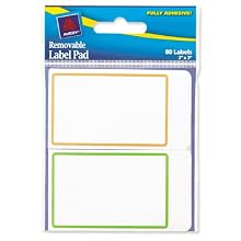 Avery Removable Label Pad, 2 x 3 Inches, Assorted Borders, 80 Labels (22019)
