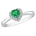 Heart Shaped Emerald Ring - Green