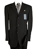 ~~ New 2009 ARRIVAL MEN SUITS BLACK PINSTRIPE ~~ Italian Super 140's 100% Merino Wool Hand Tailored Suit ~~ Guaranteed Highest Quality or your money back