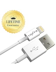 Wireless: Luxtr MFi Certified Apple Lightning Cable-Lifetime Guarantee Series-Compact iPhone 5 Charger Head-1m/3.2ft-White - Luxtr