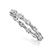 Sterling Silver Ring Round Baguette Cubic Zirconia CZ Wedding Eternity Band Ring - For Valentines Day Gift
