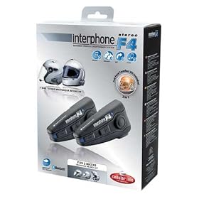 Cellular line - Interphone Twin pack F4 - Kit Intercom moto - Pour 2 casques Jet Modulable
