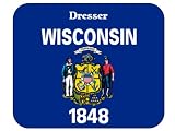US State Flag - Dresser, Wisconsin (WI) Mouse Pad