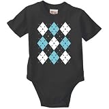 Blue and White Argyle Print Baby One-Piece