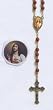 Rose Petal Scented Rosary - Sacred Heart of Jesus Centerpiece - Byzantine Cross - 18in. Chain - Matching Case - IMPORTED FROM ITALY