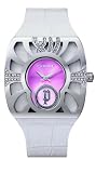 Police Diva Ladies white leather strap and pink dial watch