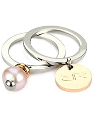 Rebecca "Shibuya" White Bronze Stackable Pearl Accent Ring