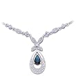 14K White Gold Sapphire and Diamond Necklace