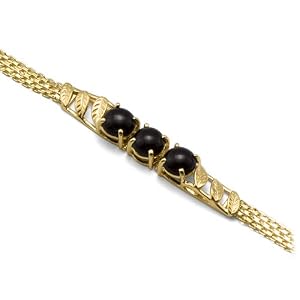 Black Coral Bracelet in 14K Yellow Gold by 