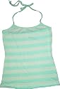Unplugged Label Tonal Stripe Tie Halter Tank