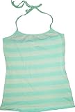 Unplugged Label Tonal Stripe Tie Halter Tank