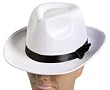 White Satin Fedora Hat - Adult Std.