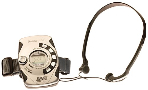 Panasonic RFSW200R Shockwave Metal AM/FM Silver and Black Arm Band Radio On Sale