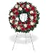Red and White Funeral Flower Wreath