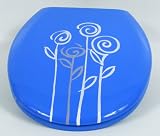 Gallery Collection Designer Art Toilet Seat - Blue Flowers