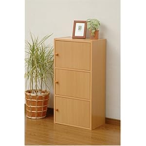 【クリックで詳細表示】YAMAZEN 3ドアボックス KDB-3(NB)： ホーム＆キッチン