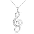 1/6ctw Diamond Musical Note Pendant (GH/I1-I2) in 14k White Gold